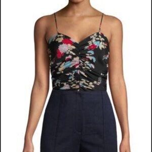 Diane Von Furstenberg Black Floral Bodysuit